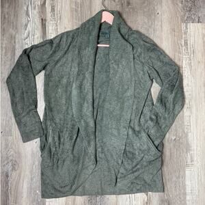 Barefoot Dreams CozyChic Lite Gray Open Front Long Cardigan Women’s Medium